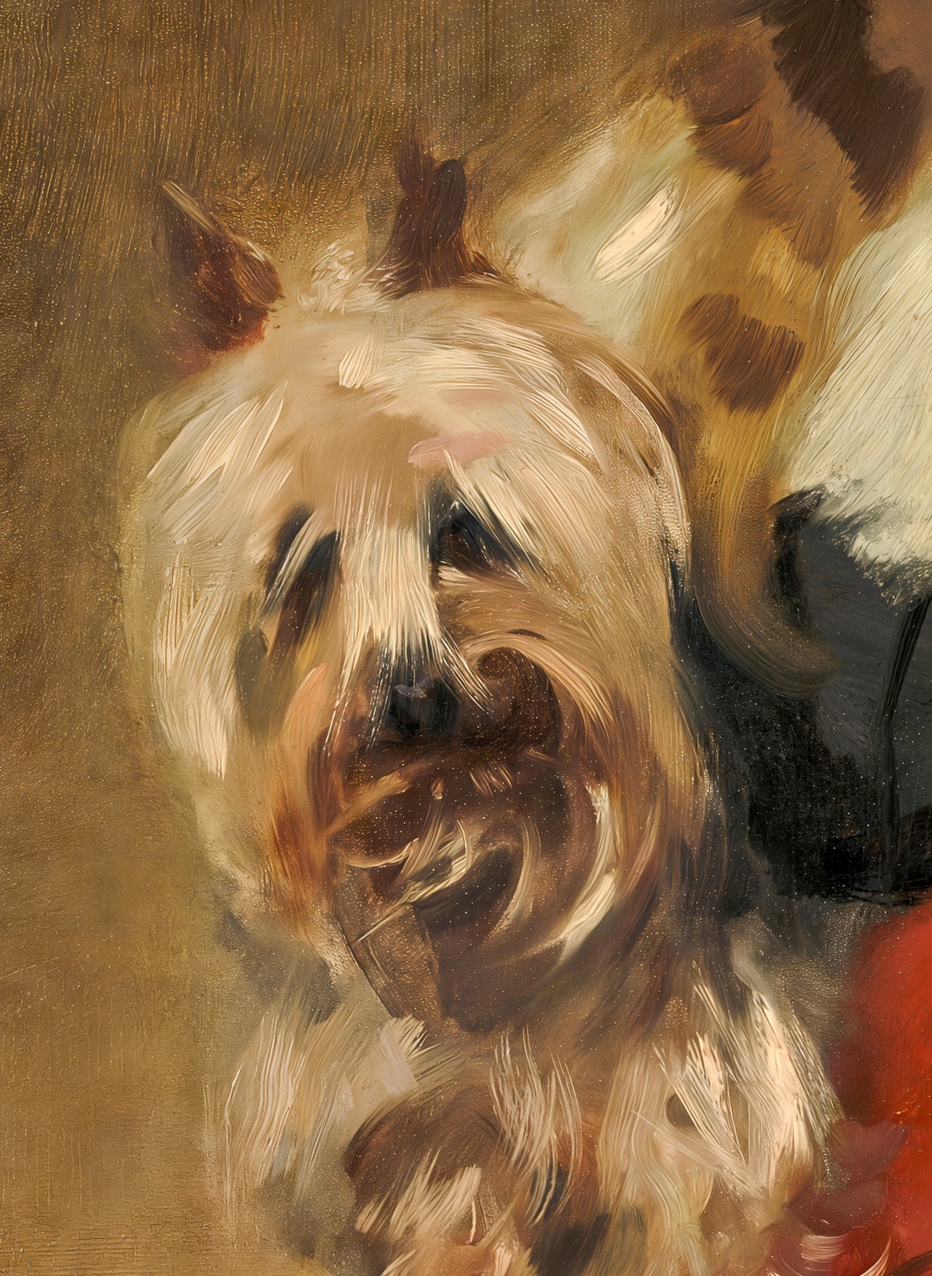 Small dog at her side in Miss Beatrice Townsend